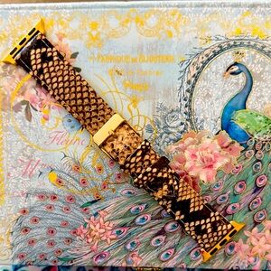 Brown Snake Print Watch Band